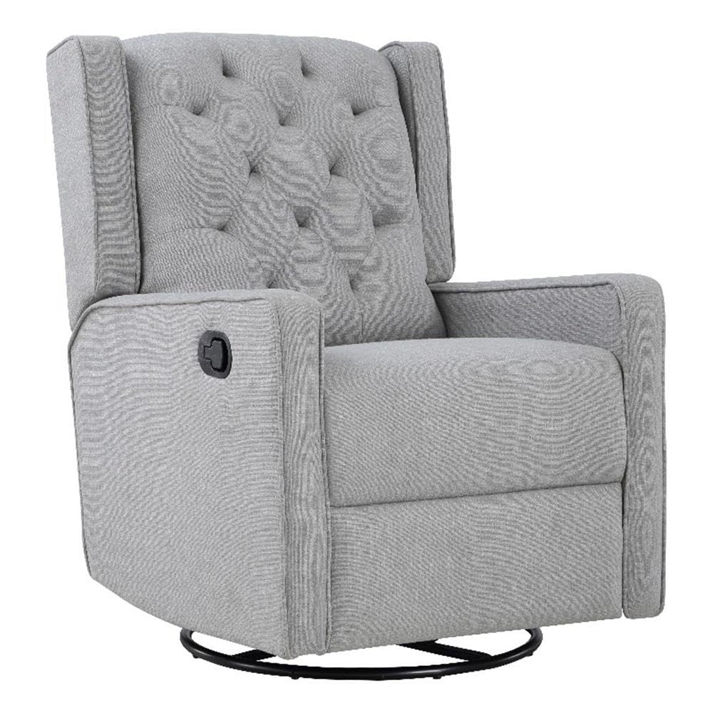 Suite Bebe Bryton Gliding Swivel Recliner - Tufted Woven Gray Fabric