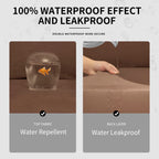Easy-Going 100% Dual Waterproof Oversized Loveseat Cover Stretch Soft Couch Cover For Dogs, Sofa Slipcover For 2 Separate Cushion Couch Leakproof Furniture Protector For Kids, Pets Brown