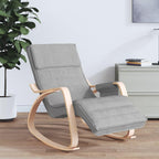 vidaXL Modern Rocking Chair - Light Gray Durable Fabric Upholstery - Solid Birch Wood Frame - Breathable and Long-Lasting - Enhanced Seating Experience