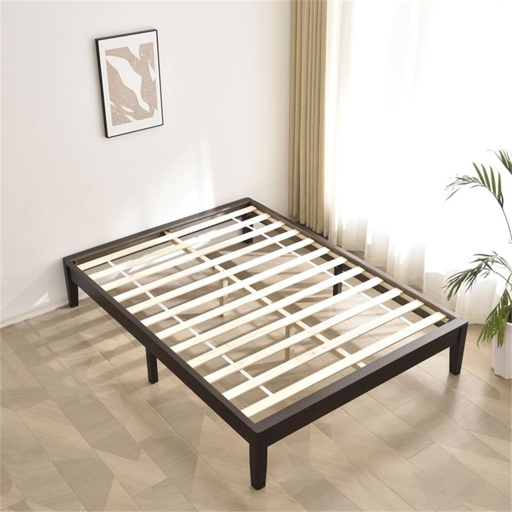 Better Home Products Stella Full Platform Bed Frame, Solid Pine Wood, Tobacco Finish