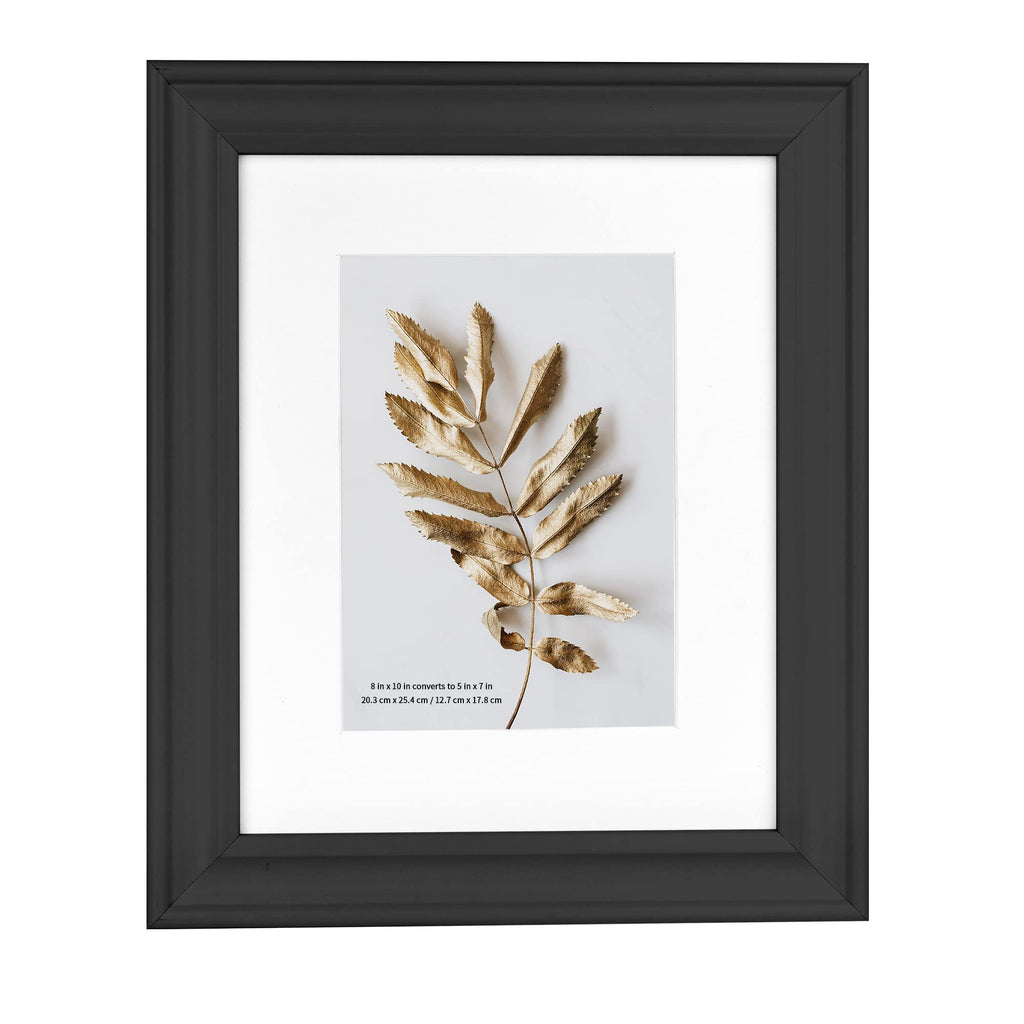 Hogaryo 8X10 Picture Frames Black, Display Picture 5X7 With Mat, Wooden Photo Frame For Table Top And Wall Mounting, 2 Pack