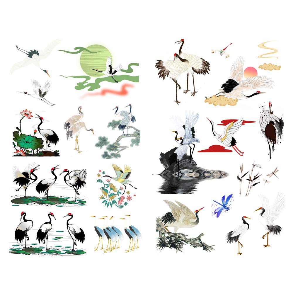 Seasonstorm White Crane Precut Cute Aesthetic Diary Travel Paper Junk Journal Stickers Scrapbooking Stationery Sticker School Ar