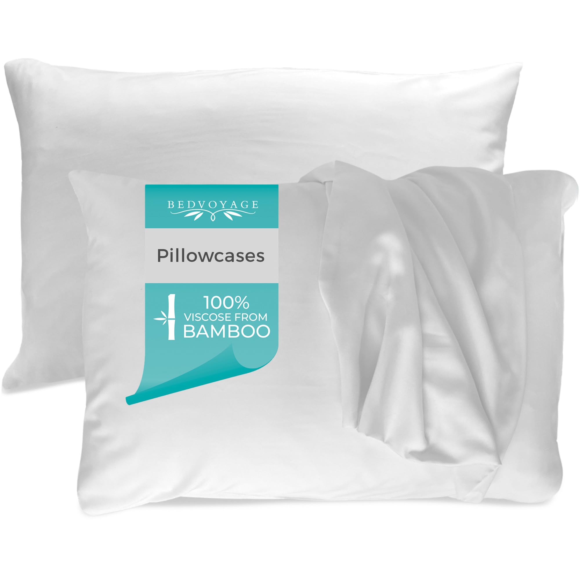 Bedvoyage Ultra Soft Standard Pillowcase Set, Cooling & Breathable, Silky & Gentle To Skin And Hair, Luxury 100% Viscose Derived