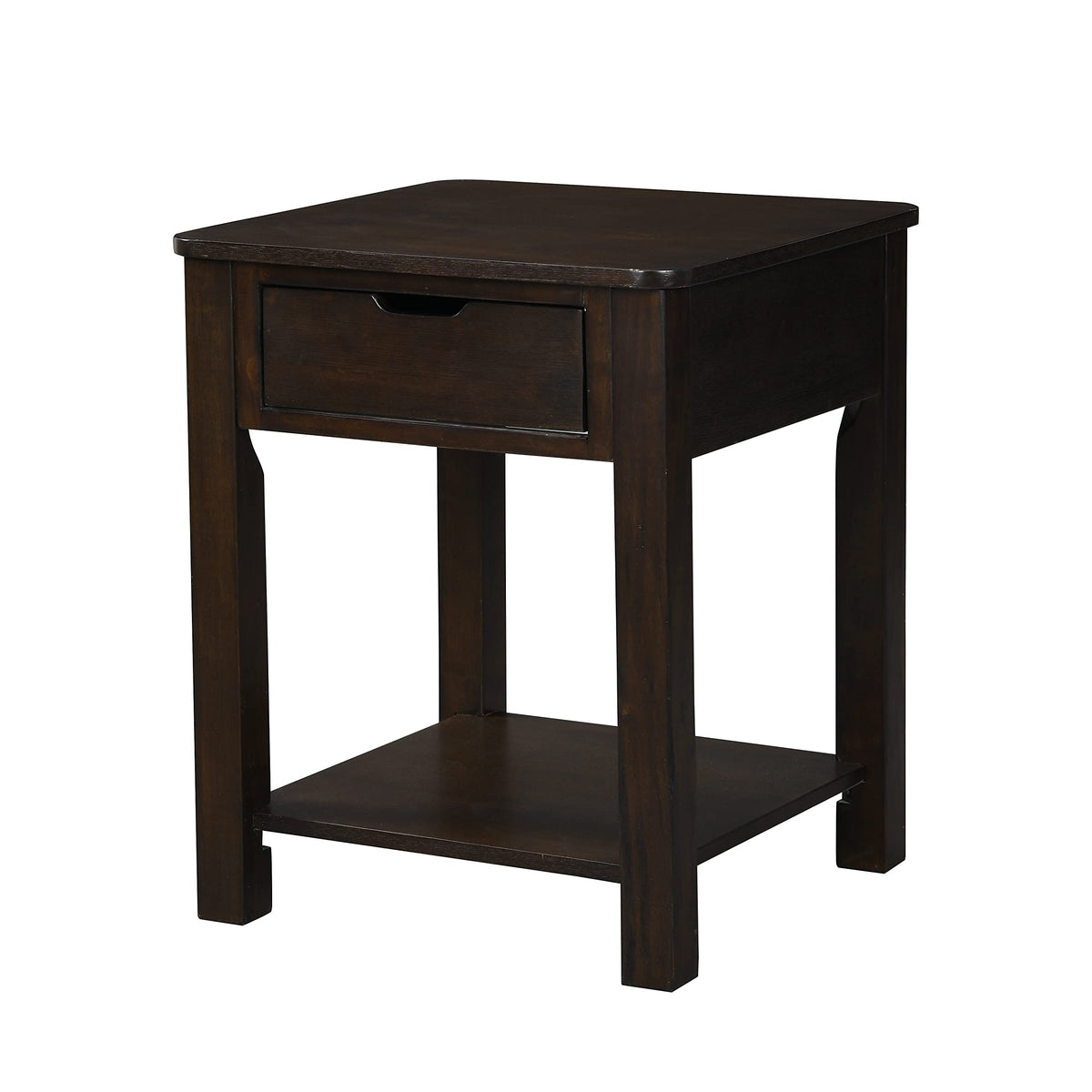 Lilola Home Flora Dark Brown MDF End Table with Drawer