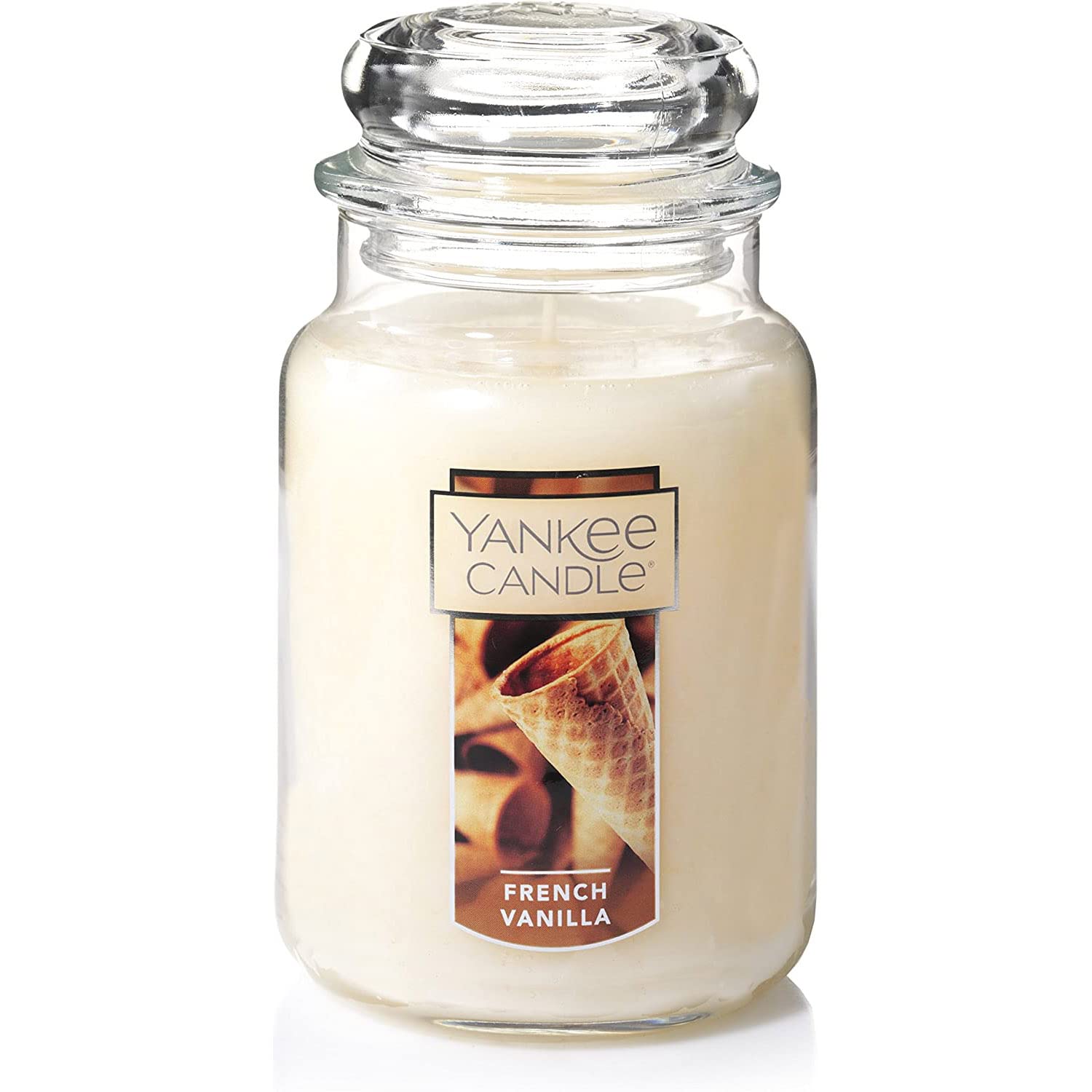 Yankee Candle French Vanilla Scented, Classic 22oz Large Jar Single Wick Candle, Over 110 Hour Burn Time, Ideal for Entertaining