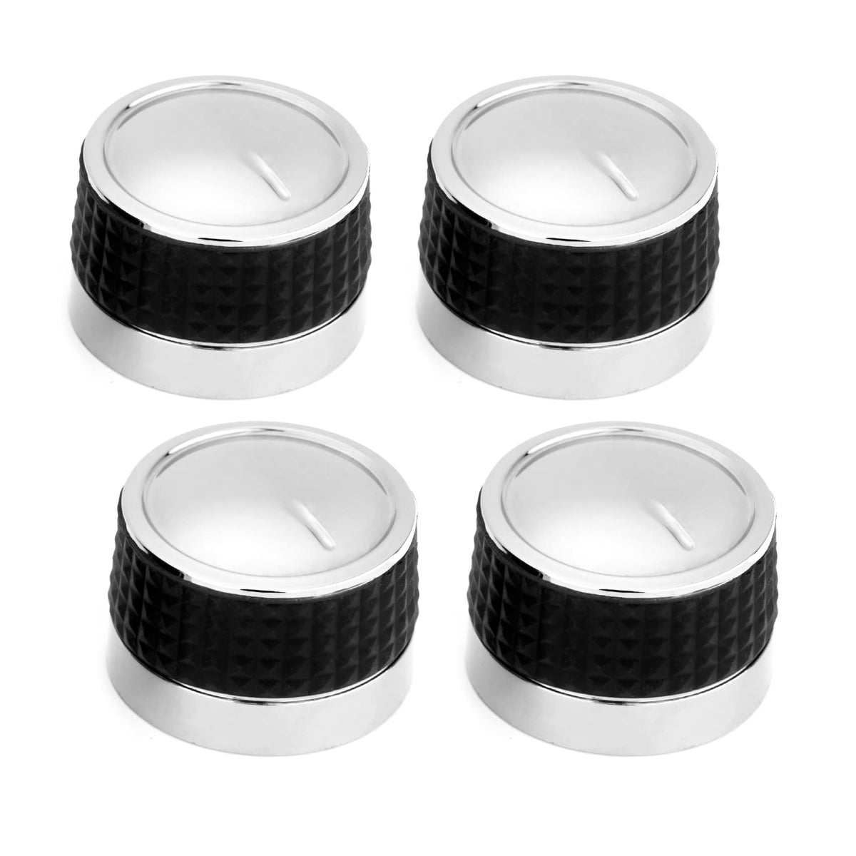 Only Fire Grill Control Knob, 4 Pack Gas Burner Replacement Knobs, Chrome Plated Plastic Gas Stove Burner Knobs Replacement For