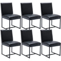 Hny Mid Century Modern Dining Chairs Set Of 6, Pu Leather Kitchen & Dining Room Chair, Upholstered Dining Chair Side Chair With