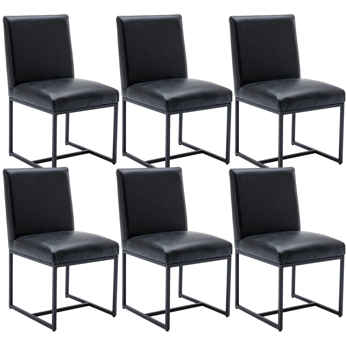 Hny Mid Century Modern Dining Chairs Set Of 6, Pu Leather Kitchen & Dining Room Chair, Upholstered Dining Chair Side Chair With