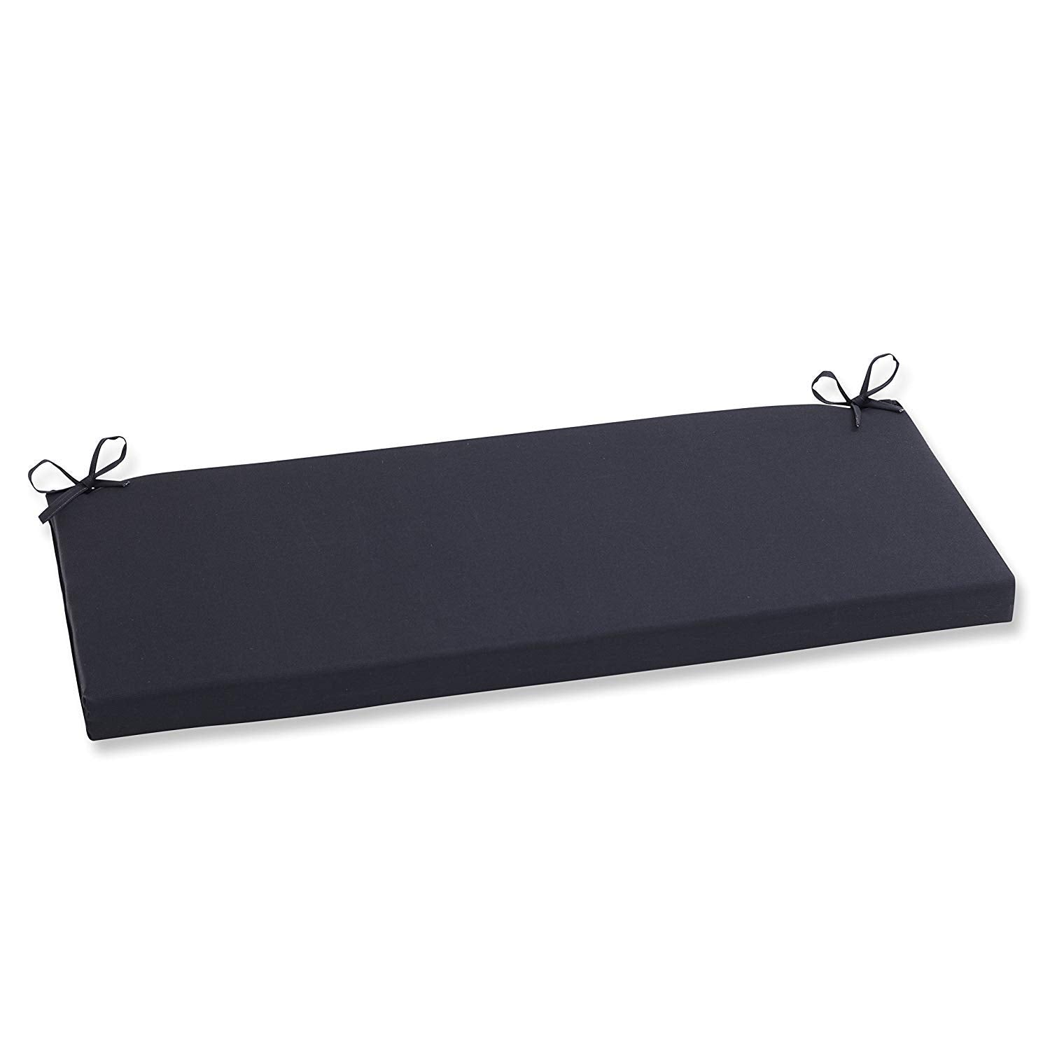 Pillow Perfect Fresco Solid Indoor/Outdoor Wicker Patio Sofa/Swing Cushion, Weather And Fade Resistant, 18' X 45', Black