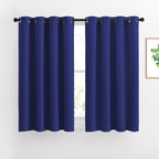 Nicetown Blackout Curtain Panels Grommet - All Season Eyelet Top Blackout Draperies For Bedroom/Living Room/Glass Door, Navy Blu