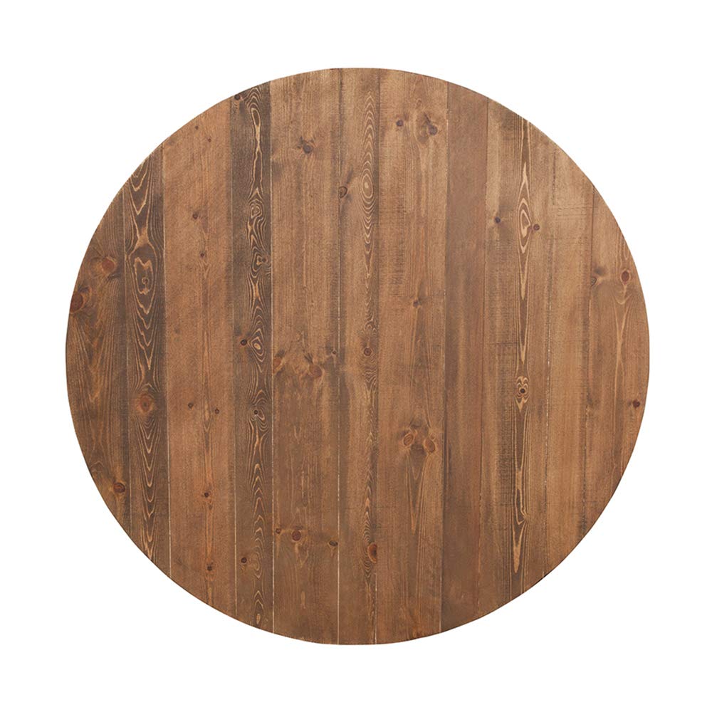 Flash Furniture HERCULES Series Round Dining Table | Farm Inspired, Rustic & Antique Pine Dining Room Table