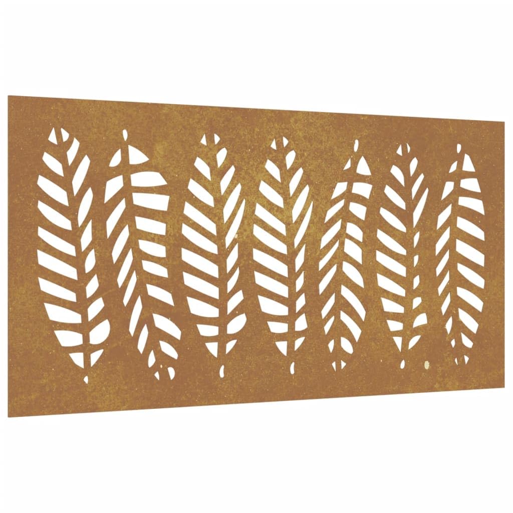 vidaXL Patio and Garden Wall Decoration in Corten Steel - Easy Installation - Exquisite Leaf Design - y Finish - Outdoor Weather