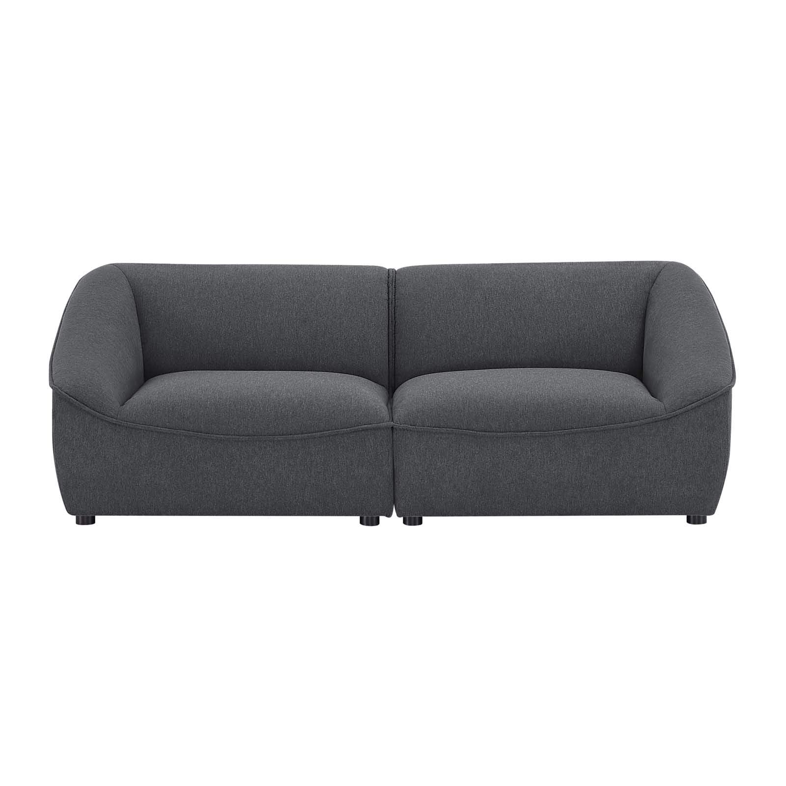 Modway Comprise Fabric Upholstered Sectional, Loveseat, Charcoal