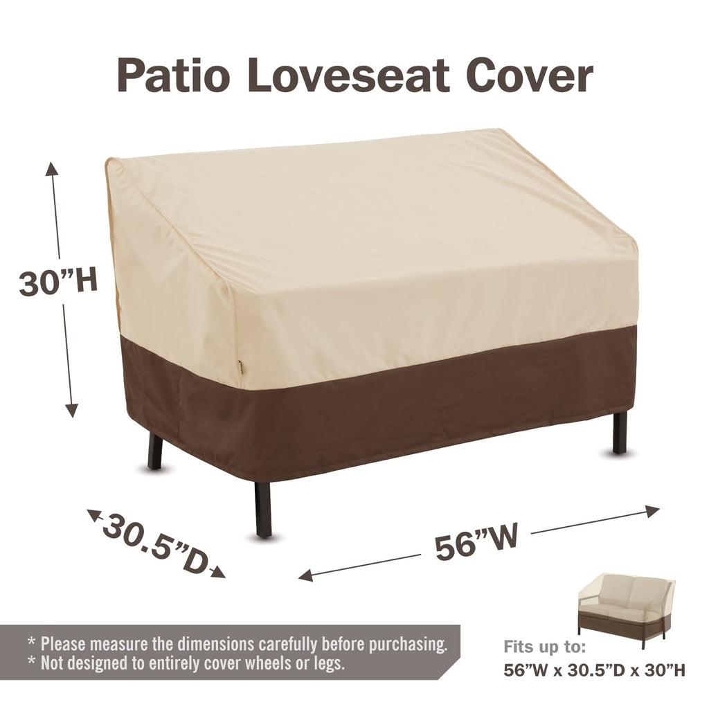 loriano Patio Furniture Cover Set, 4 Piece Waterproof 600D Oxford Beige