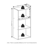 Furinno Luder 3-Tier Open Shelf Bookcase, Amber Pine