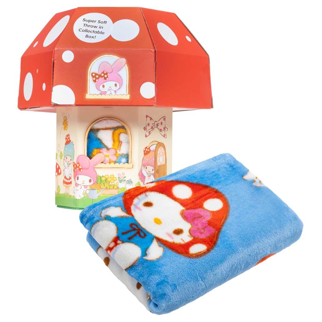 Jay Franco Hello Kitty Throw Blanket With Playhouse Gift Box - Throw Measures 46 X 60 Inches - Super Soft Special Edition Fleece