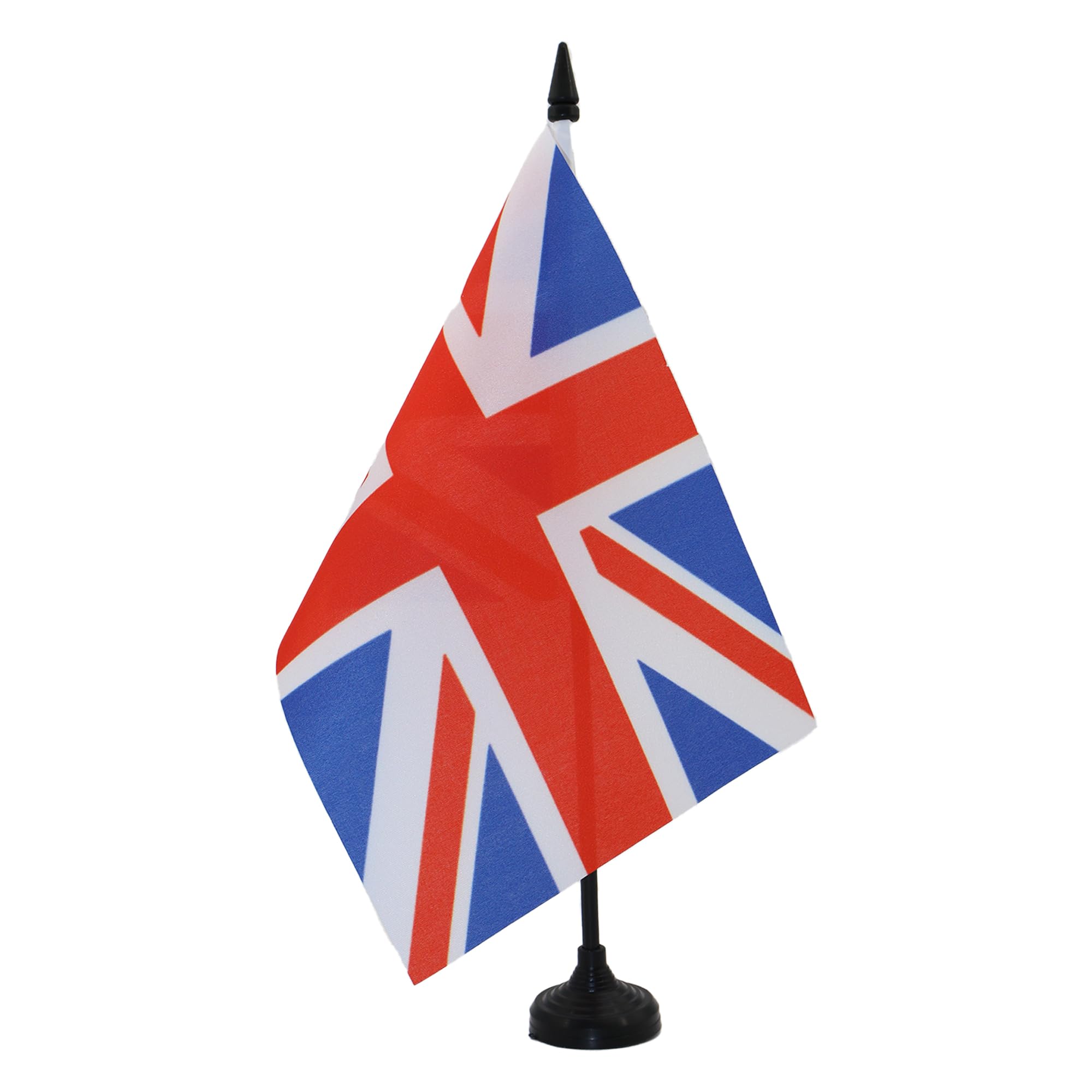 United Kingdom Table Flag 5' X 8' - Uk - British - England Desk Flag 21 X 14 Cm - Black Plastic Stick And Base - Az Flag
