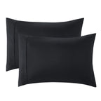 Bedsure King Size Pillow Cases Set Of 2 - Black Polyester Microfiber Pillowcases 2 Pack, Super Soft Pillow Case Cover With Envelop Closure, 20X36 Inches