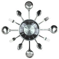 Timelike Wall Clock, 18 Metal Kitchen Cutlery Utensil Spoon Fork Wall Clock Creative Modern Home Decor Antique Style Wall Watch 