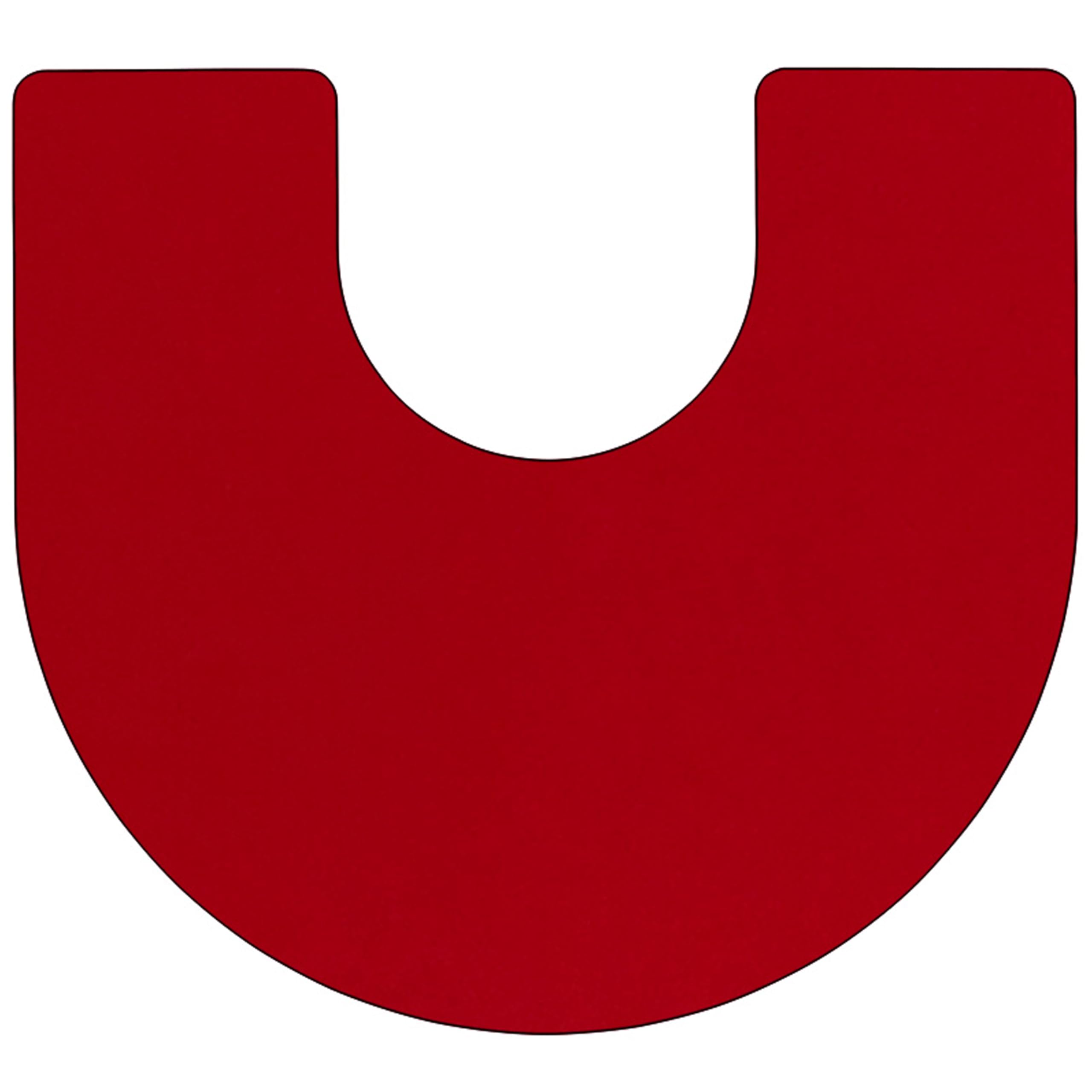 Flash Furniture Wren 60''W x 66''L Horseshoe Red Thermal Laminate Activity Table - Height Adjustable Short Legs