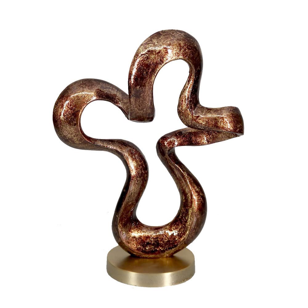 HomeRoots 16' Brown and Gold Abstract Aluminum Sculpture