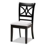 Baxton Studio Clarke Modern Fabric Dining Chair, Grey and Espresso Brown, 4/Set (166-10759-HiT)