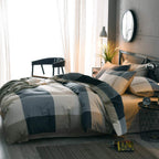 Modern Plaid Duvet Cover Twin Geometric Grid Bedding Set 100% Cotton Checkered Comforter Cover Luxury Soft Plaid Bedding Quilt C