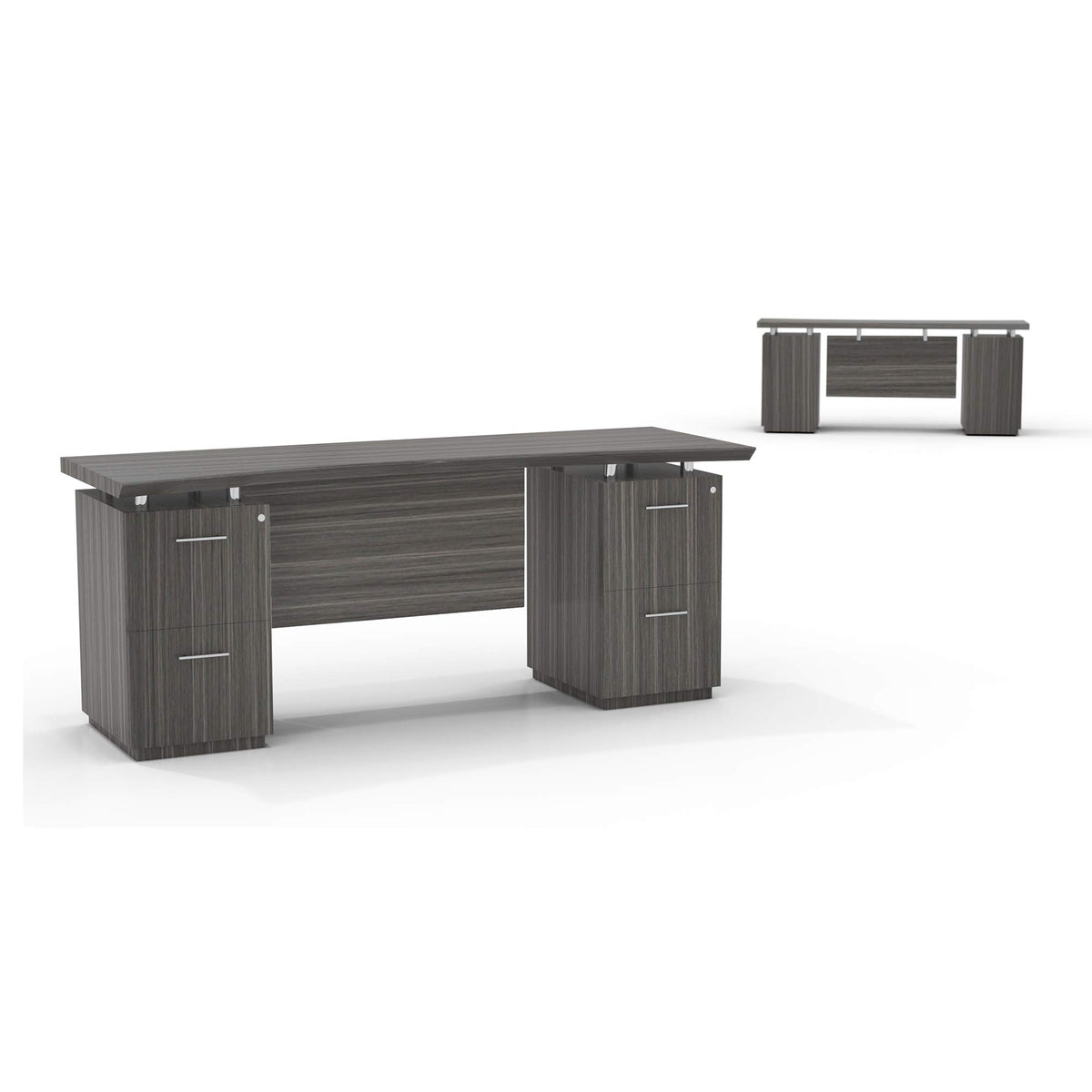 Mayline Sterling Desk, 72&quot;W, Textured Driftwood Laminate