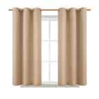Bgment Curtains 45 Inch Length 2 Panels Set For Bedroom, Grommet Thick Linen Look Burlap Textured Light Filtering Privacy Window Drapes For Farmhouse Living Room, 42 X 45 Inch, Tan