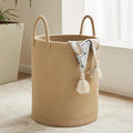 Rope Hamper Storage Cotton Large Basket for Living Room, Laundry Room, Cloths, Basket for Nursery Storage and Laundry Basket (Be