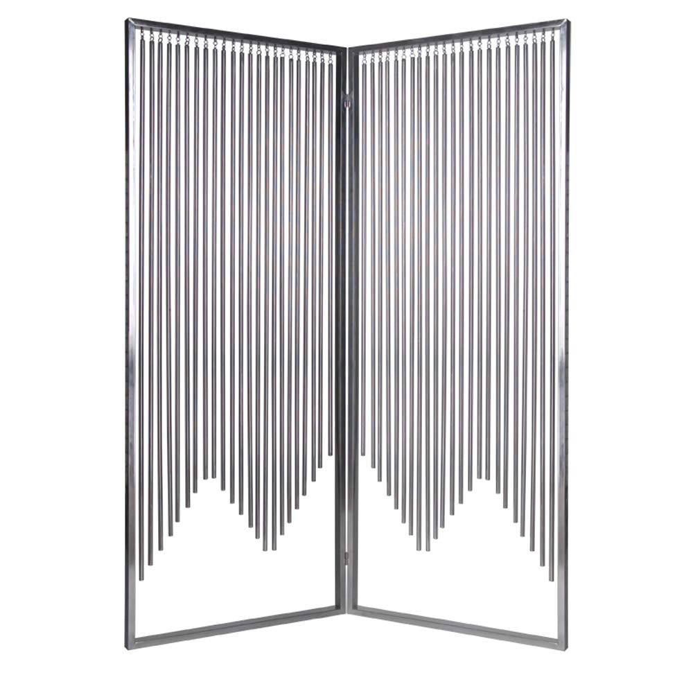 HomeRoots 1' x 55' x 84' Silver Metal Screen Room Divider