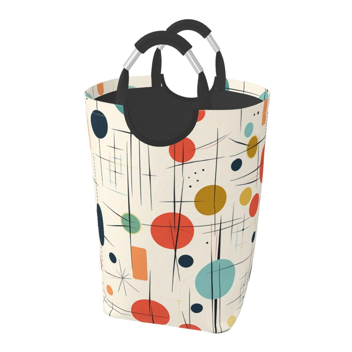 Laundry Basket Freestanding Modern Mid Century Laundry Hamper Collapsible Tall Clothes Hamper with Handles Dirty Clothes Basket 