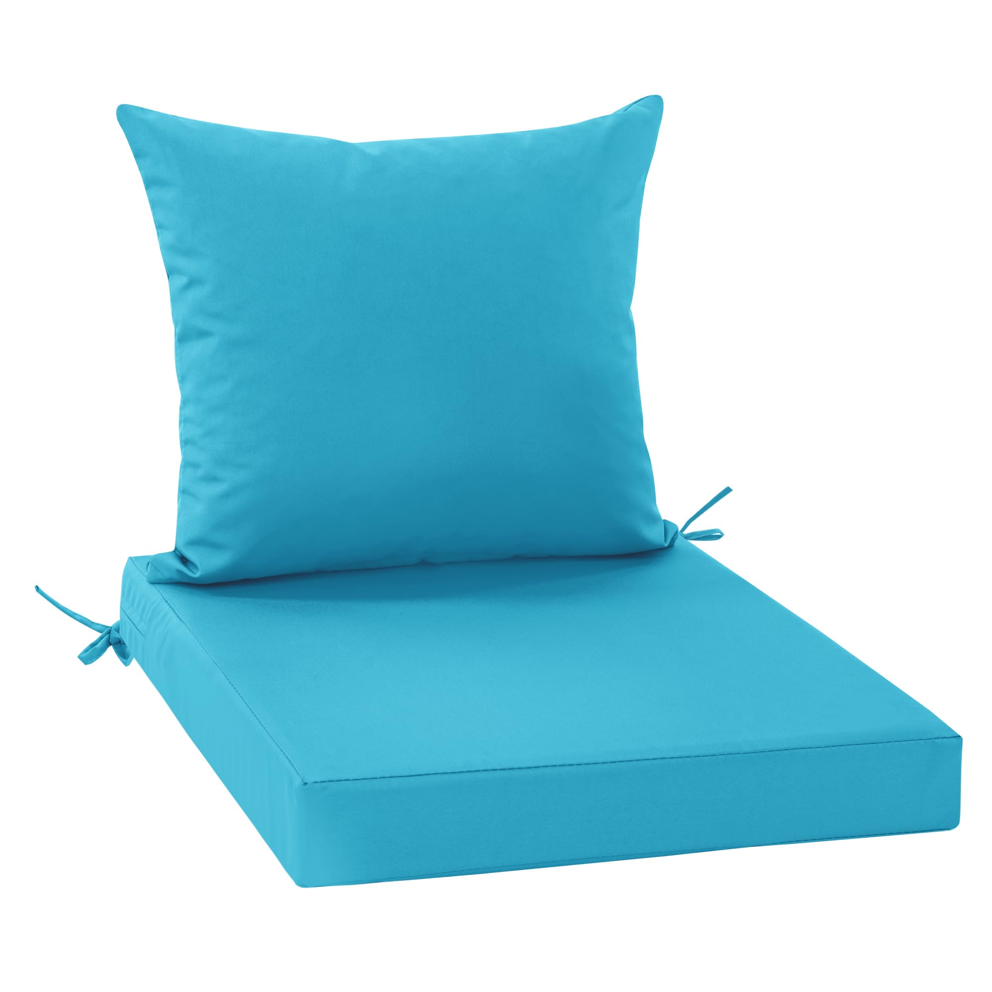 Summsun Waterproof Outdoor Cushions For Patio Furniture, Fade Resistant Backrest And Deep Seat Cushion Set With Removable Cover,