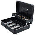 Xydled Cash Box With Money Tray And Combination Lock,Tiered, Cantilever Design,4 Bill / 5 Coin Slots,11.8' X 9.5' X 3.5',Blac