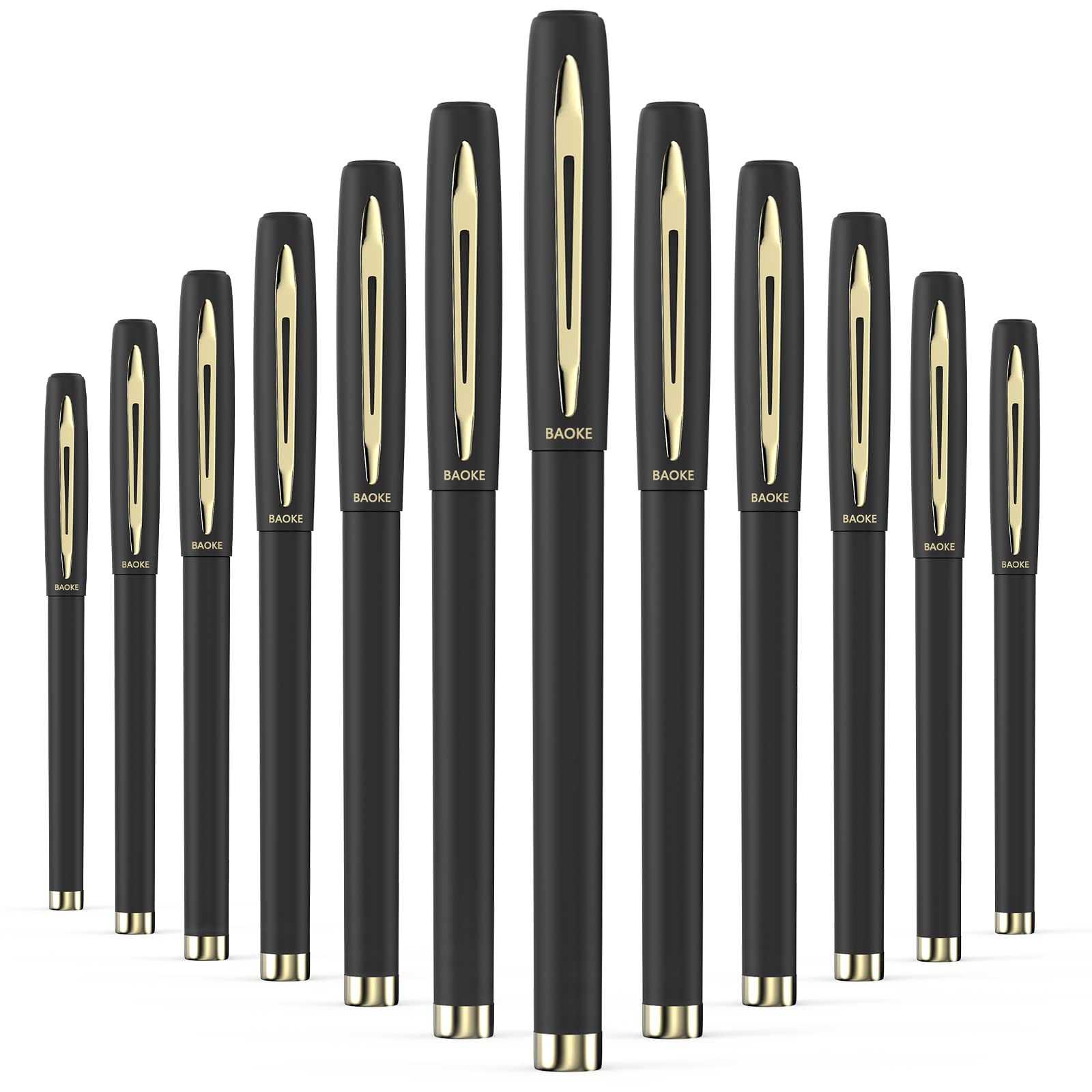 Ypenslzx Comfortable Non-Slip Grip Gel Pens, 12-Pack - Moisture-Resistant, Smooth Ink, Ideal For Stationery, Note-Taking, Journa