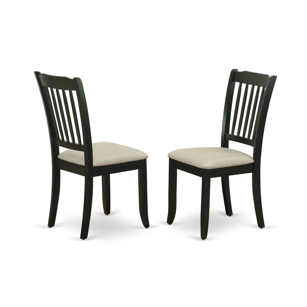 East West Furniture Duda7-Blk-C 7 Piece Kitchen Table Set Consist Of A Rectangle Dining Table And 6 Linen Fabric Dining Room Chairs, 36X60 Inch, Black
