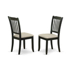 East West Furniture Duda7-Blk-C 7 Piece Kitchen Table Set Consist Of A Rectangle Dining Table And 6 Linen Fabric Dining Room Chairs, 36X60 Inch, Black