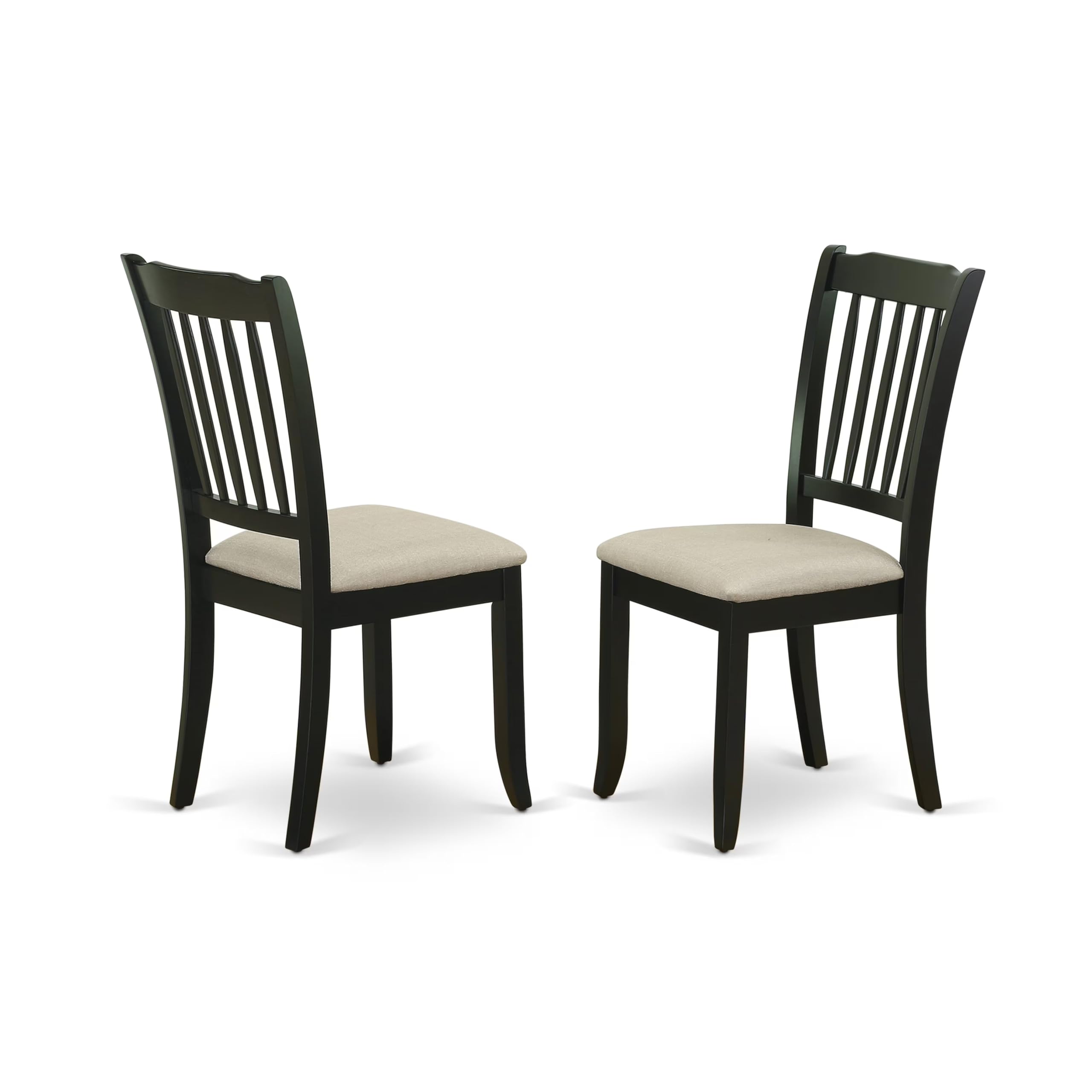 East West Furniture Duda7-Blk-C 7 Piece Kitchen Table Set Consist Of A Rectangle Dining Table And 6 Linen Fabric Dining Room Chairs, 36X60 Inch, Black