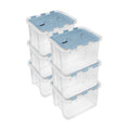 Sterilite Hinged Lid Storage Box, Plastic Container, 30 Quart, 6Pack