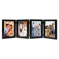 POILKMNI 4 Folding 4x6 Inch Hinged Picture Frame High Definition Natural Wood Picture Frame Rustic Desktop Acrylic Frame Family 
