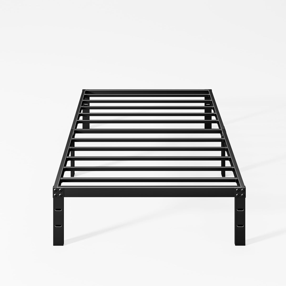 LUKIROYAL Twin Metal Bed Frame, 10-Inch Platform, Heavy Duty Low Profile, No Box Spring Needed, Easy Assembly, Anti-Slip, Black