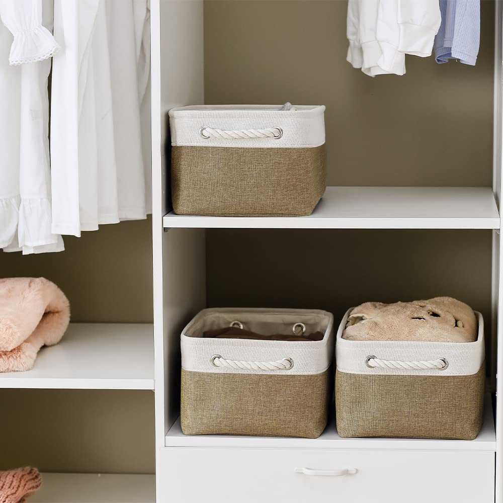 Thewarmhome Storage Basket For Shelves - 1 Pack 14X10X6.7 Inch Collapsible Storage Bins Storage Boxes For Organizing For Laundry