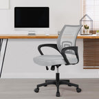 Yaheetech Office Chair Desk Chair Ergonomic Mesh Computer Chair With Lumbar Support Armrest Executive Rolling Swivel Adjustable Mid Back Task Chair For Women Adults, Grey