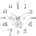 Junkin 3D Large Frameless DIY Wall Clock,Modern Decor Family Quote Wall Stickers Clock kit for Home Living Room Bedroom Office W