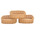 Rectangle small wicker baskets for sundries 3pcs storage bins