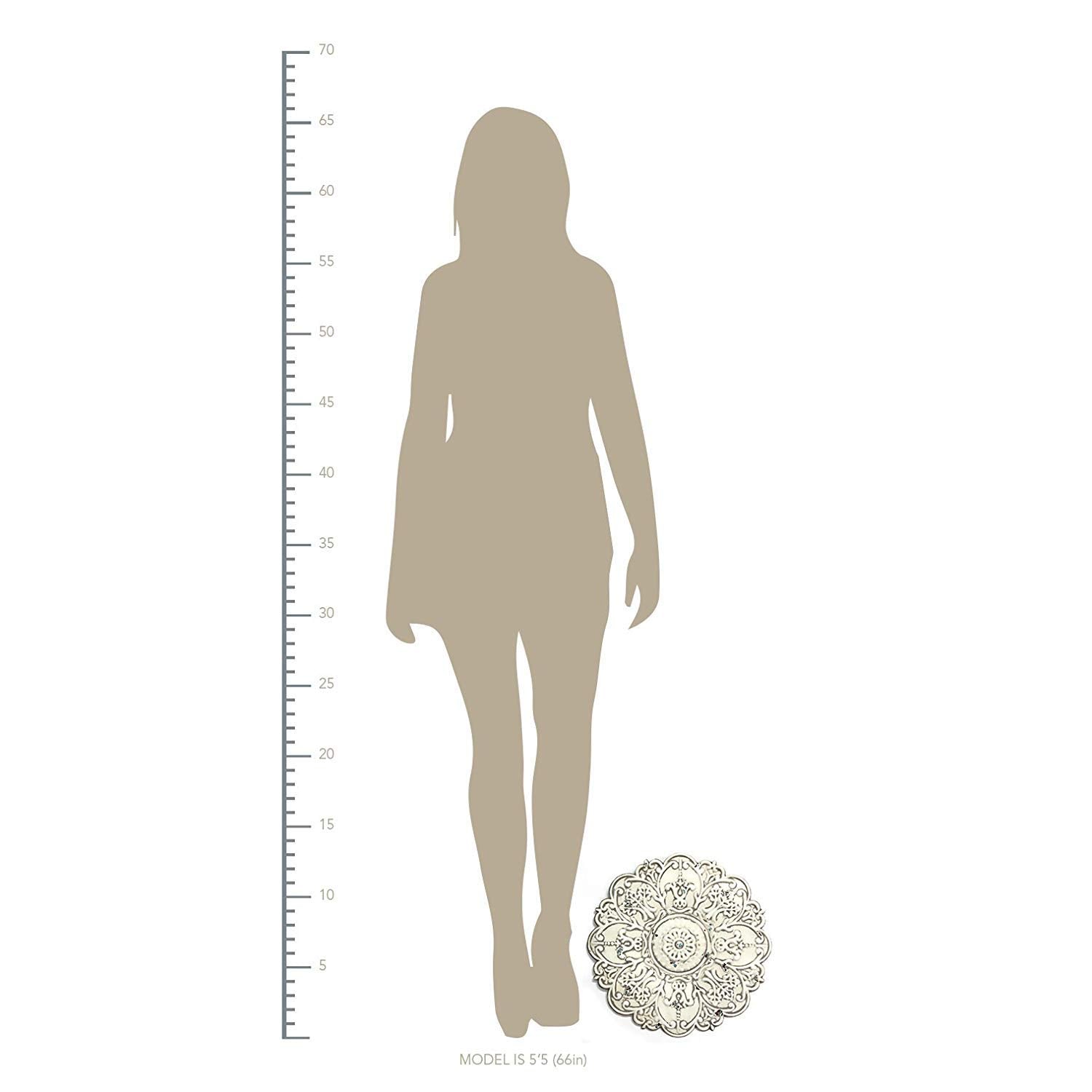 HomeRoots 13' X 0.5' X 13' Small White Medallion Wall Decor