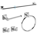 Ntipox 5 Pieces Polished Chrome Bathroom Hardware Accessories Set,Stainless Steel 23.6 Hand Towel Bar Set, Toilet Paper Holder, 
