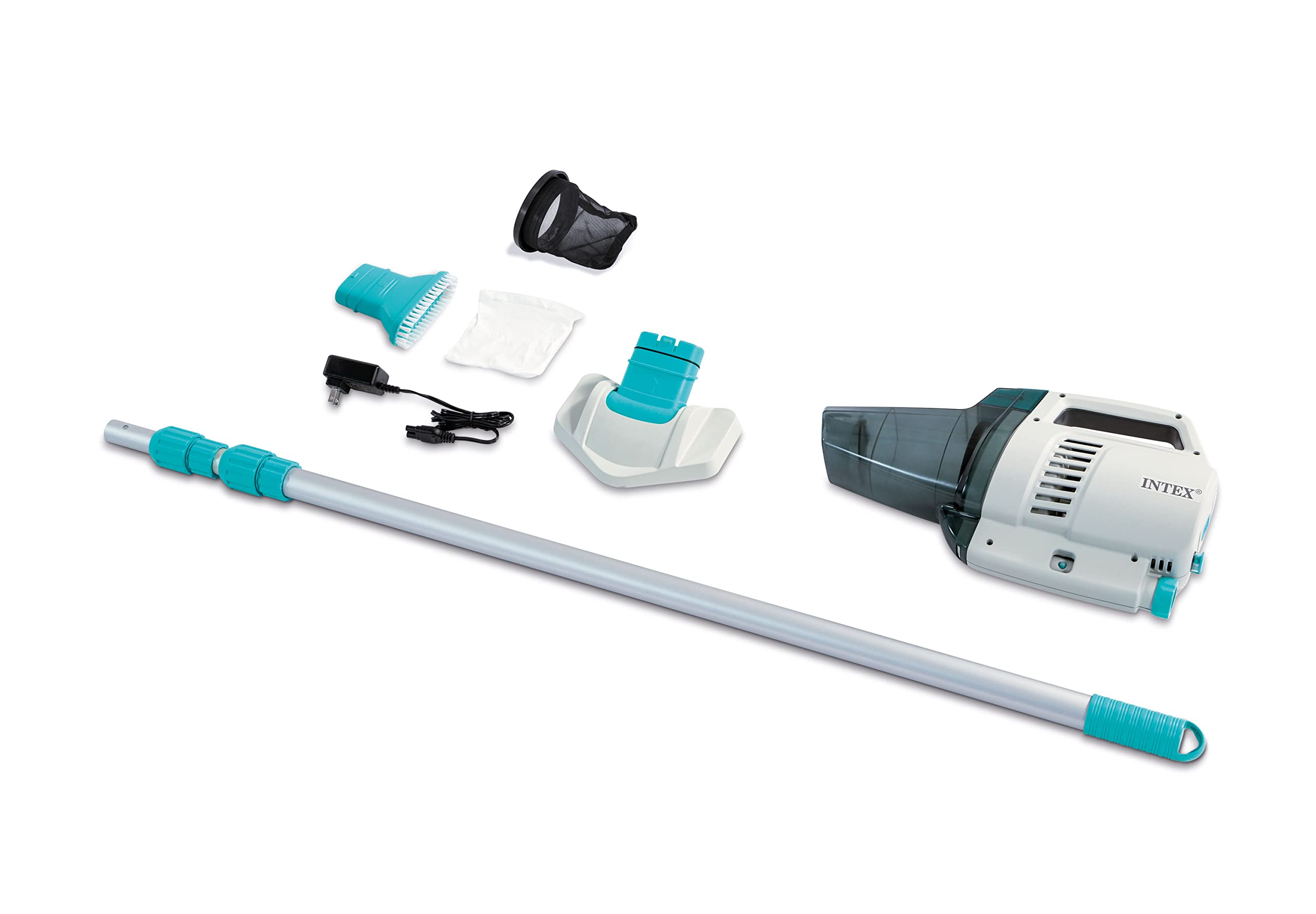 Intex Zr200 Rechargeable Cordless Swimming Pool And Spa Vacuum Cleaner   With Telescoping Handle And 2 Interchangeable Brush Hea