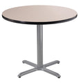 National Public Seating Nps 36&Quot; Round Cafe Table With X Base, 30&Quot; Height, Particleboard Core/T-Mold, Grey Nebula Top, Grey Frame