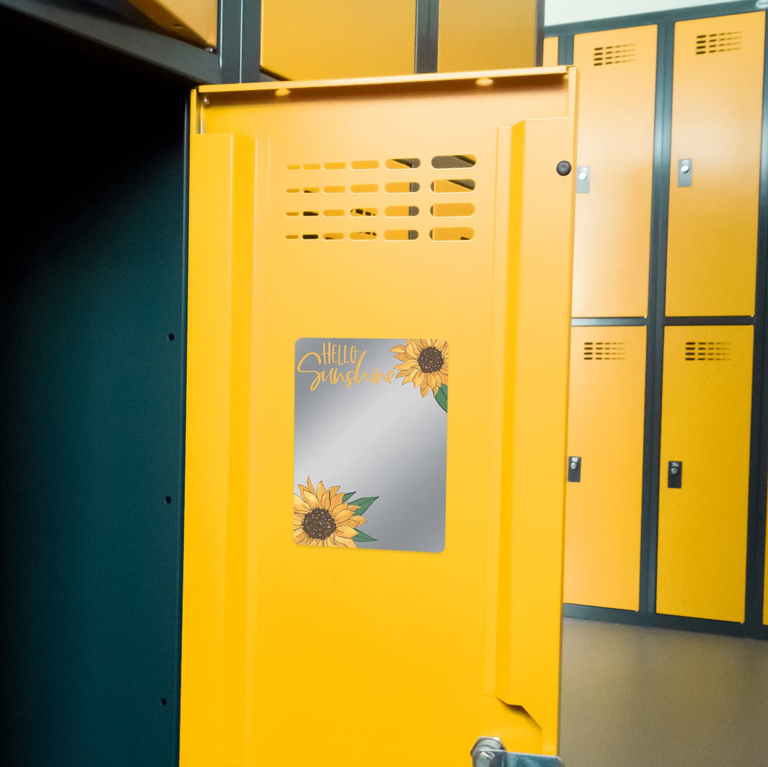 Canopy Street Hello Sunshine Magnetic Mirror / 5' X 7' Shatterproof School Locker Accessory/Teen Girl Sunflower Decor/Beautifu